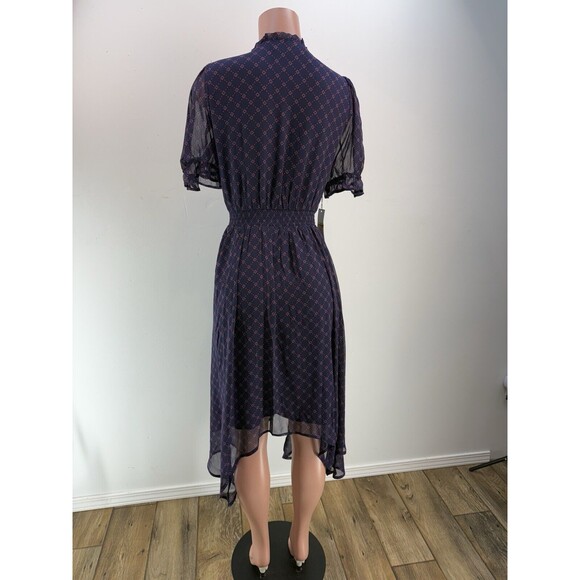 Draper James Hem Dress size L Elbow puffed Sleeve pockets smocked waist Bandana - Picture 2 of 16